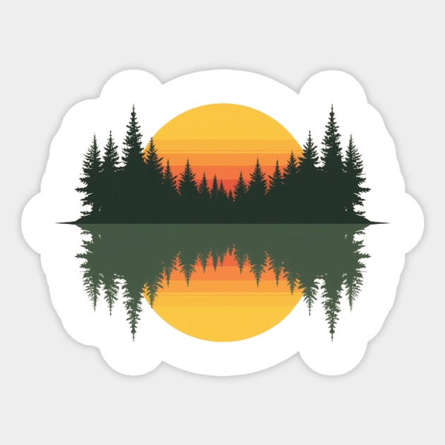 Trees Wildlife Nature Vintage Forest Sticker by ArtistTee ⭐⭐⭐⭐⭐